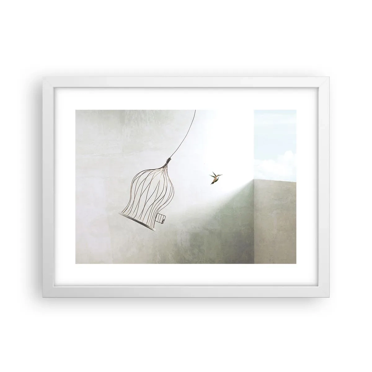 Poster în ramă albă - Eliberat - 40x30 cm