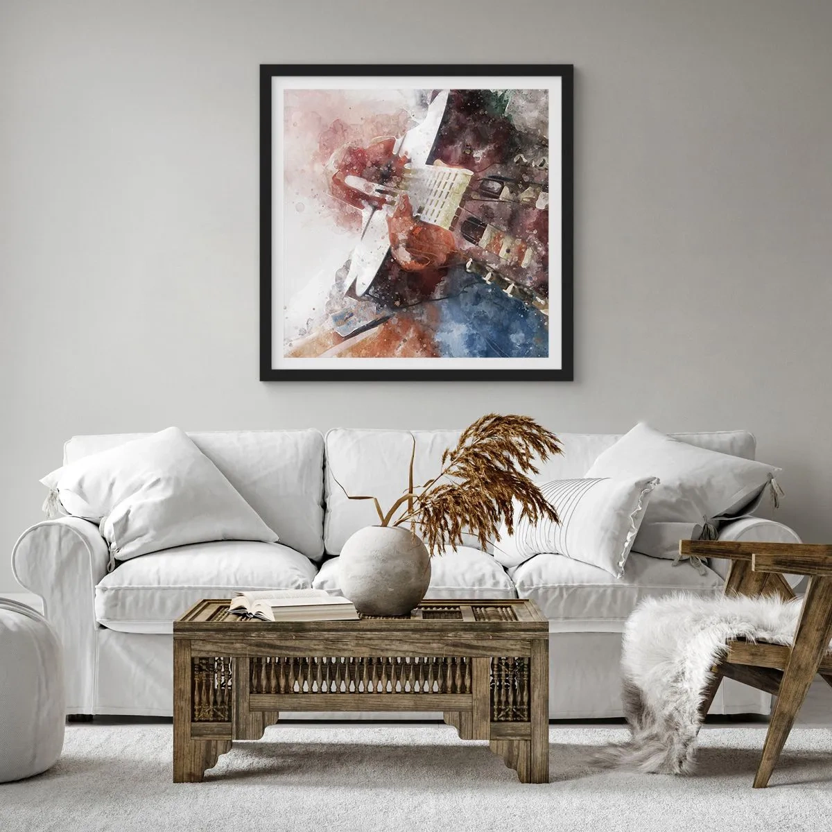 Poster în ramă neagră - Și ce părere ai? - 40x40 cm