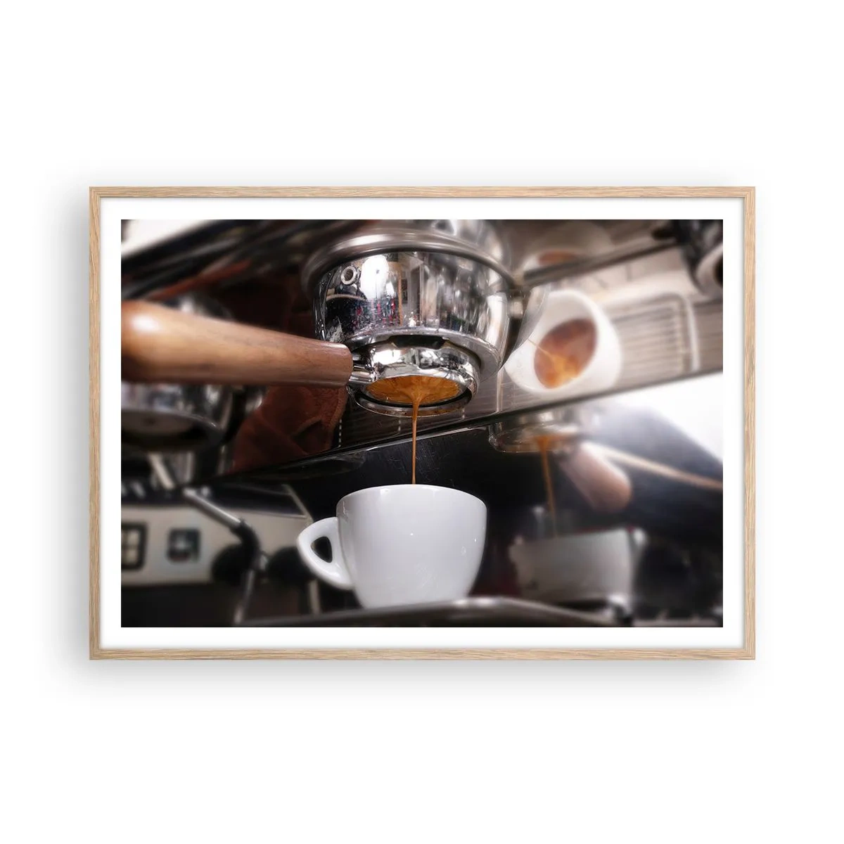 Poster în ramă de stejar deschis - Cel mai bun moment al zilei - 100x70 cm