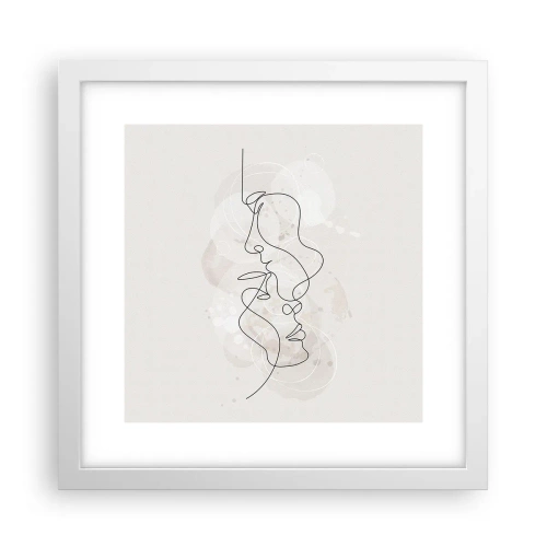 Poster în ramă albă - Încurcați într-o îmbrățișare - 30x30 cm