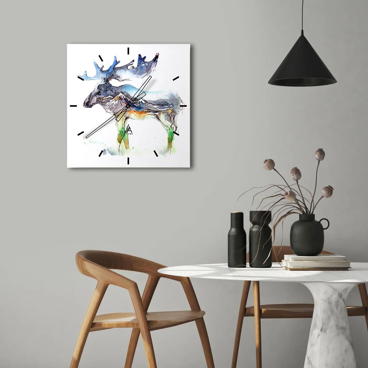 Ceas de perete - Ceas pe sticlă - Eroul poveștii de iarnă - 40x40 cm