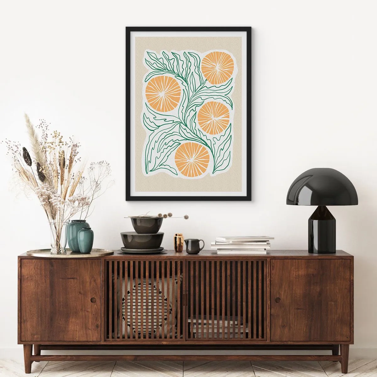 Poster în ramă neagră - Etnic cu o notă de abstracție - 61x91 cm