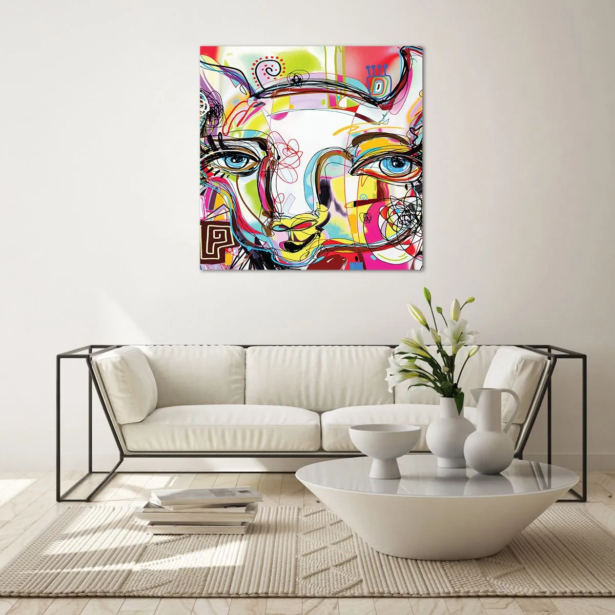 Tablou pe sticlă - Bogăția naturii feline - 60x60 cm