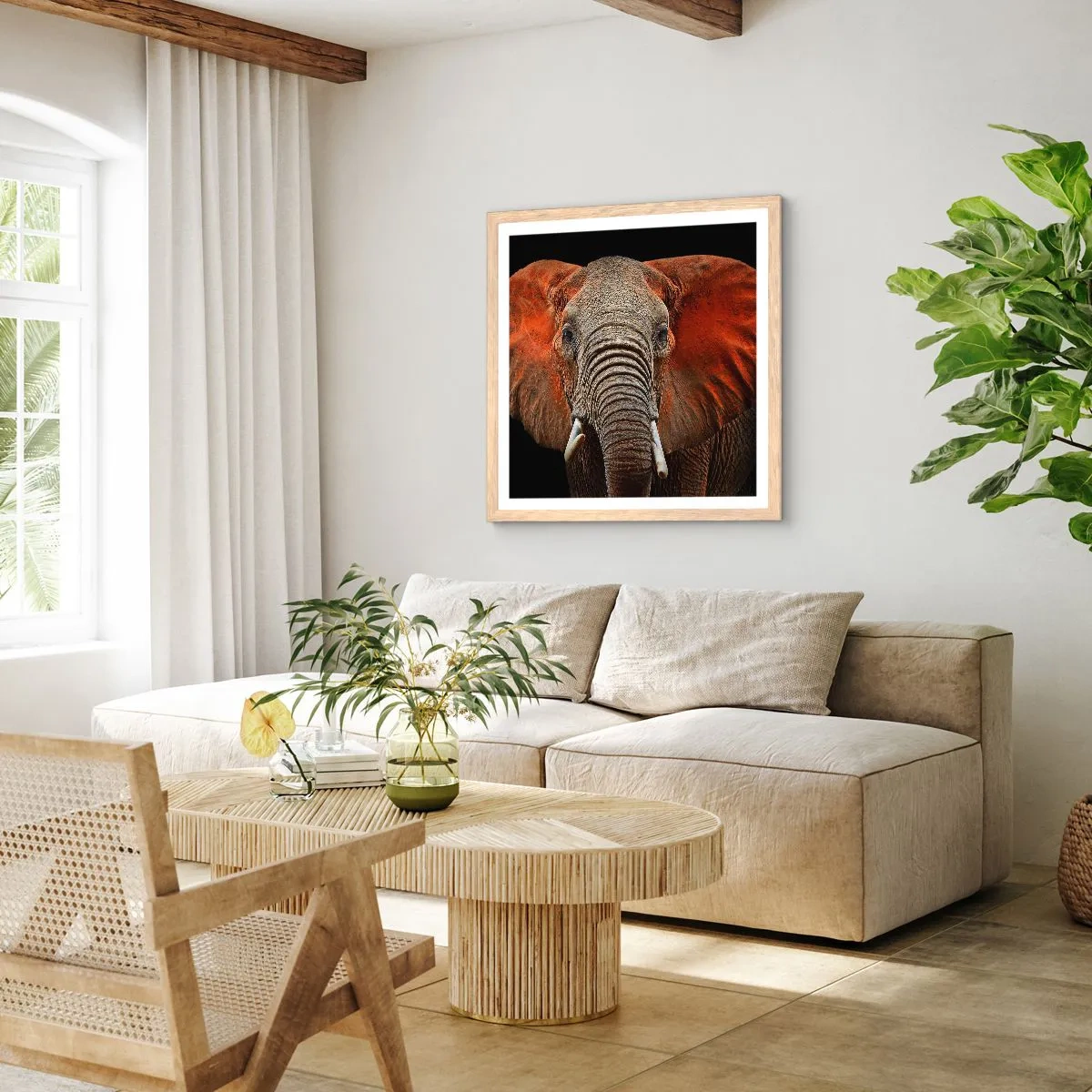 Poster în ramă de stejar deschis - Sunt sălbatic, și tu? - 30x30 cm