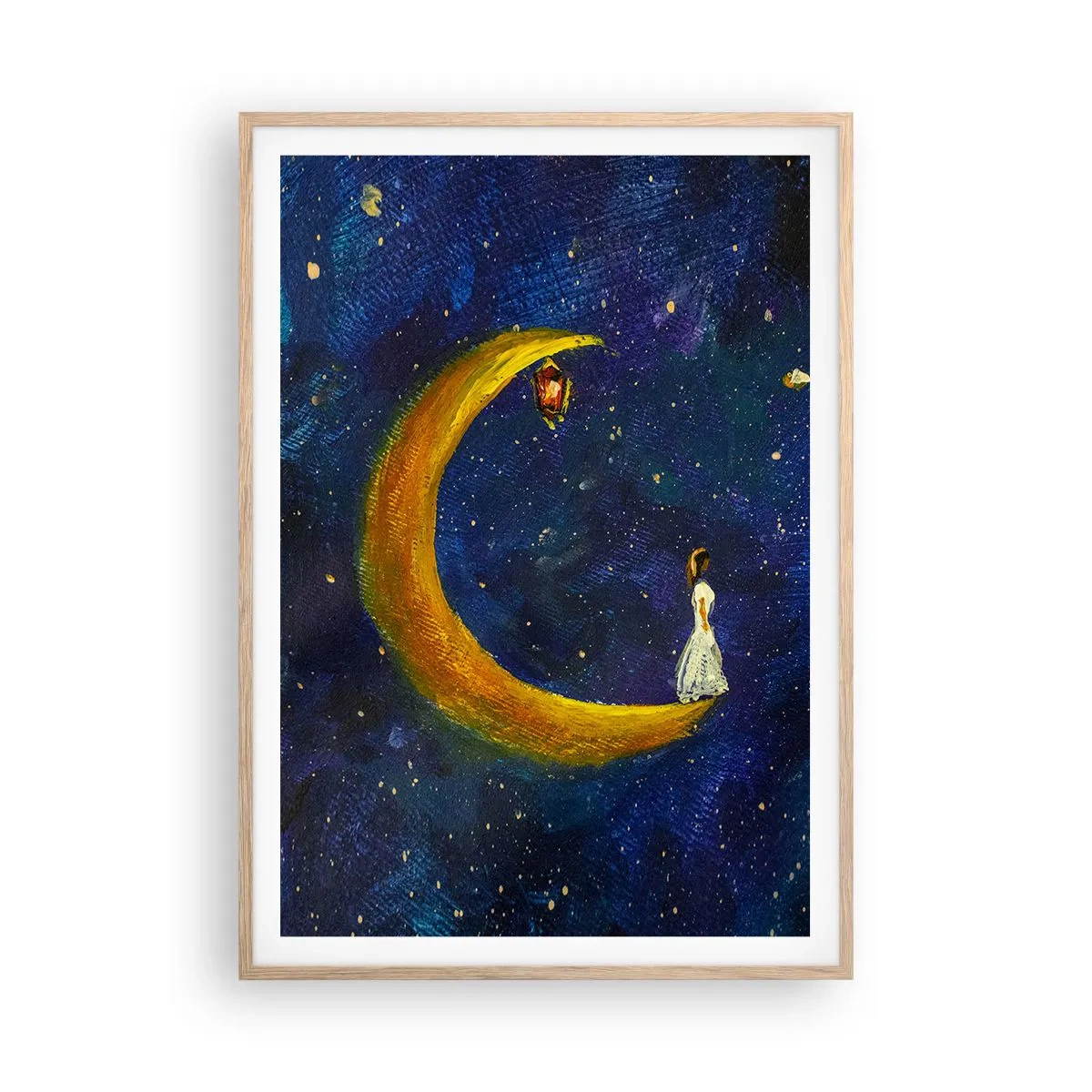 Poster în ramă de stejar deschis - Chemarea lumii - 70x100 cm