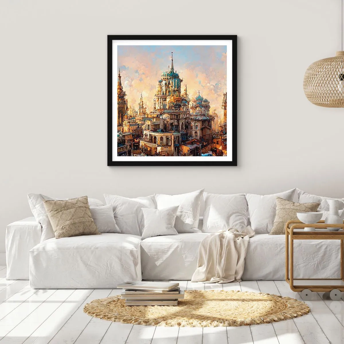 Poster în ramă neagră - Orașul tuturor orașelor - 60x60 cm