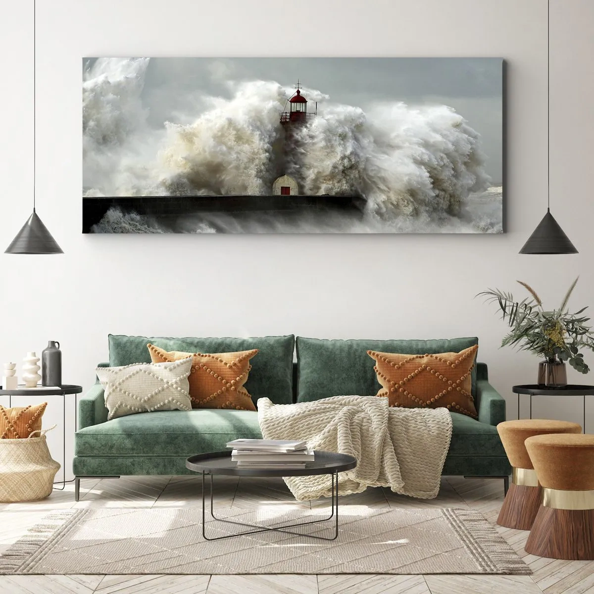 Tablou pe pânză - Mânia oceanului - 100x40 cm