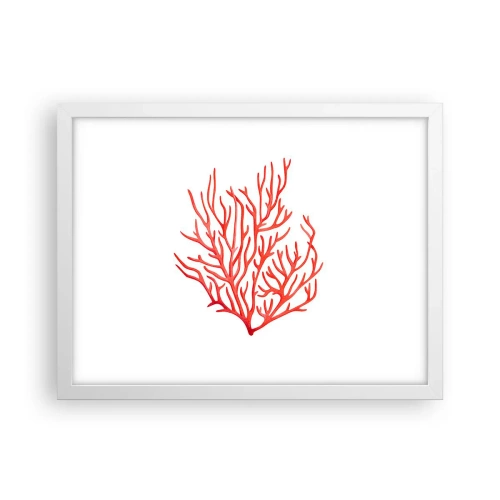 Poster în ramă albă - Coral filigranat - 40x30 cm