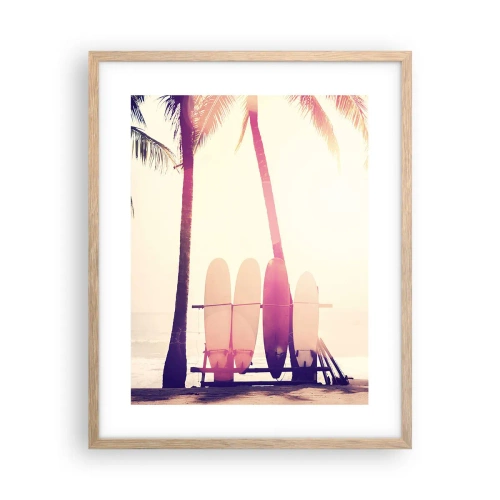 Poster în ramă de stejar deschis - Va fi o zi minunată - 40x50 cm