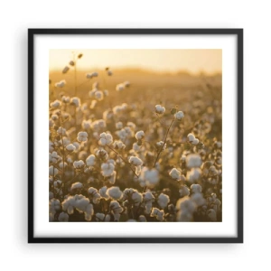 Poster în ramă neagră - Câmp pufos - 50x50 cm