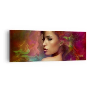 Tablou pe pânză - Mai frumoasă decât un curcubeu, delicată ca o ceață - 140x50 cm