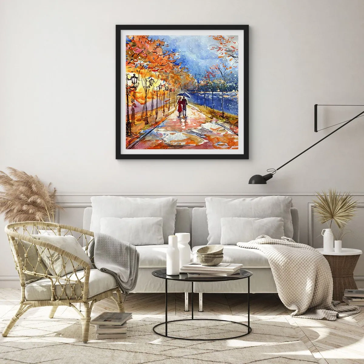 Poster în ramă neagră - Împreună până la limita de timp - 60x60 cm