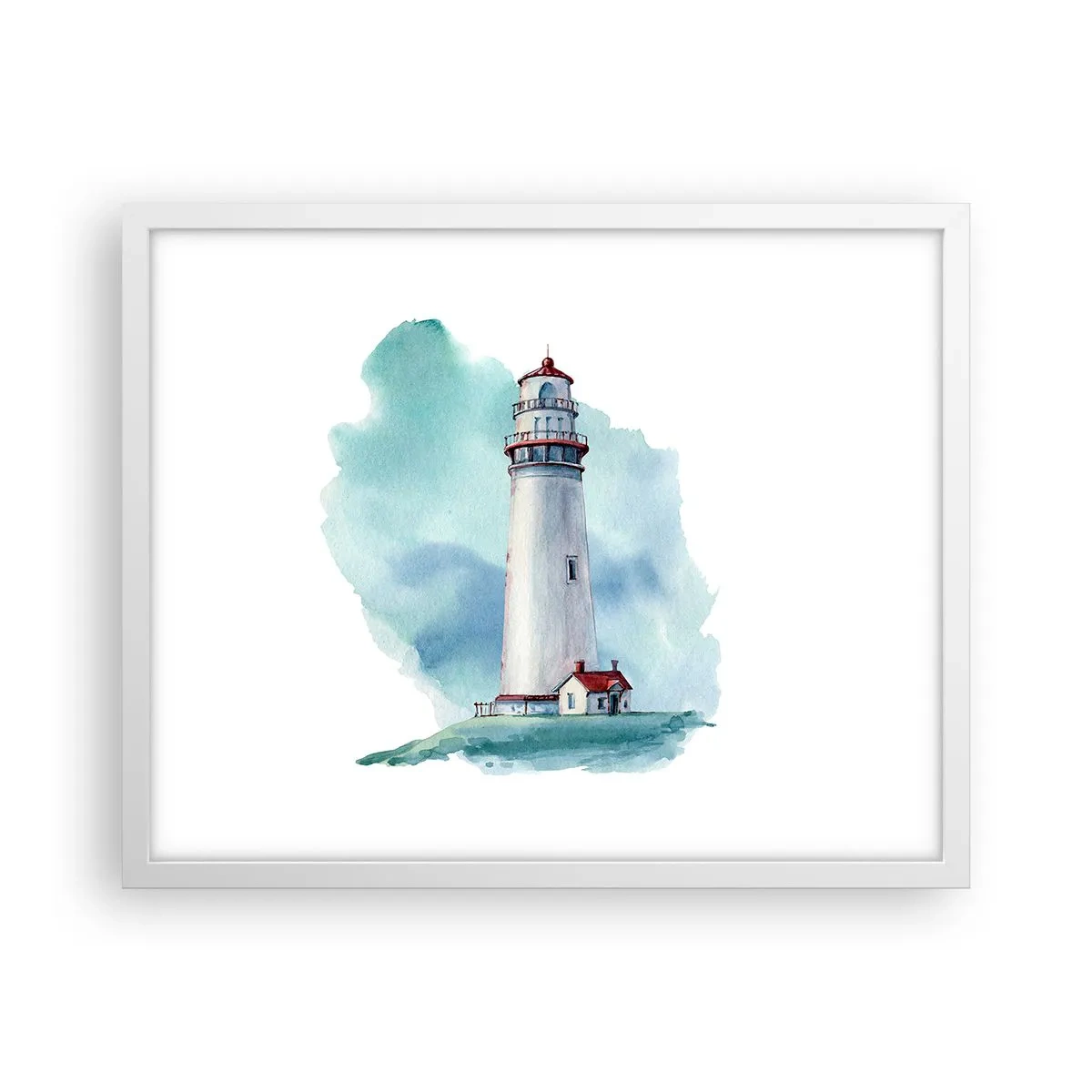 Poster în ramă albă - Sora blândă a albastrului - 50x40 cm