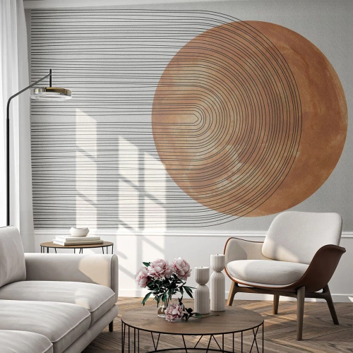 Tapet Autoadeziv Deluxe Sticker - Compoziția solară - Boho, Soare, Minimalism - 350x256 cm