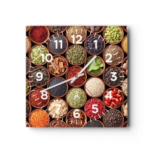 Ceas de perete - Ceas pe sticlă - Toate gusturile lumii - 30x30 cm