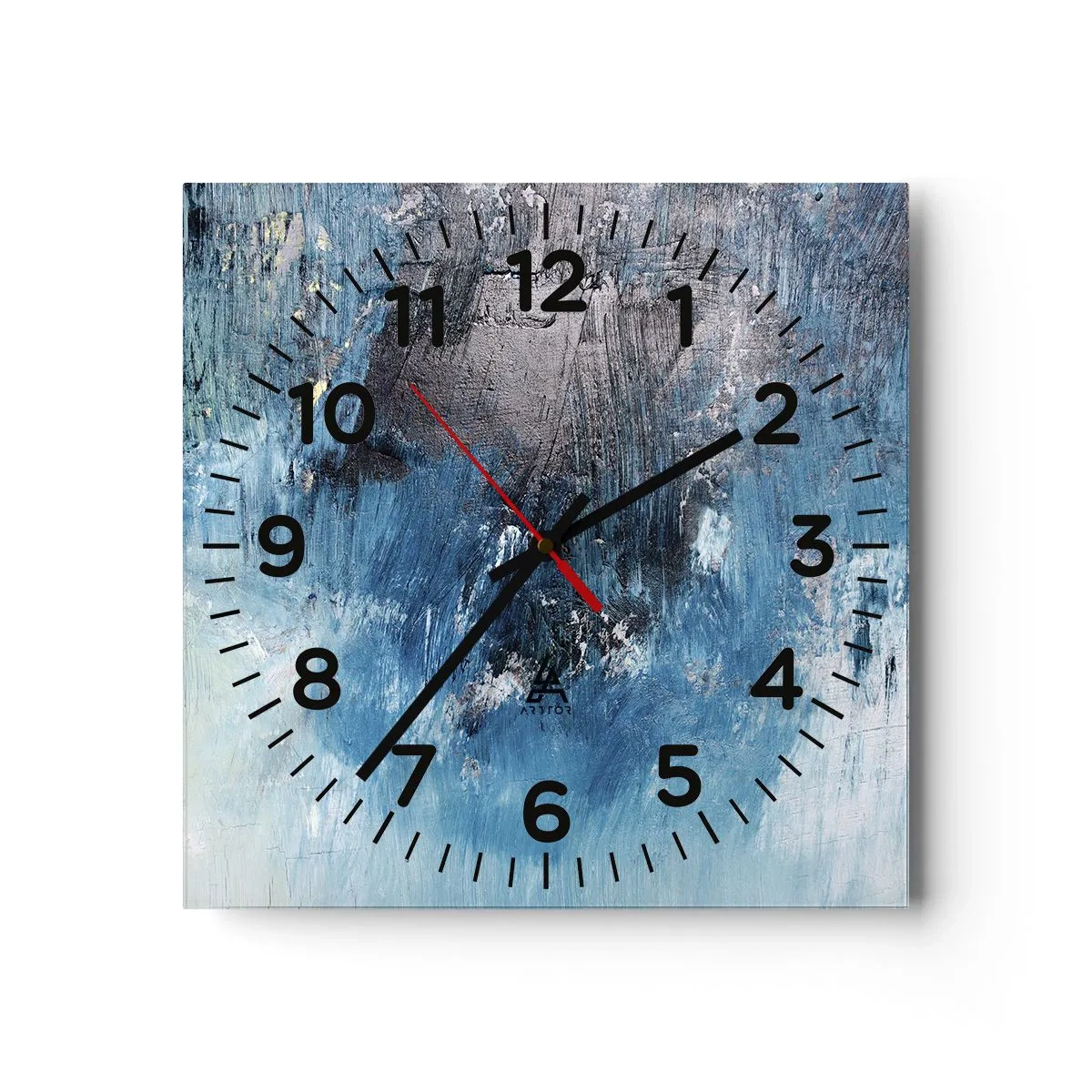 Ceas de perete - Ceas pe sticlă - Rapsodie albastră - 40x40 cm