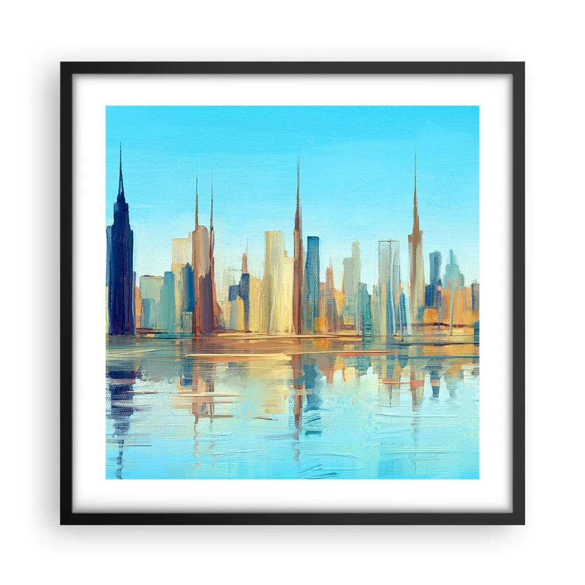 Poster în ramă neagră - Metropola însorită - 50x50 cm