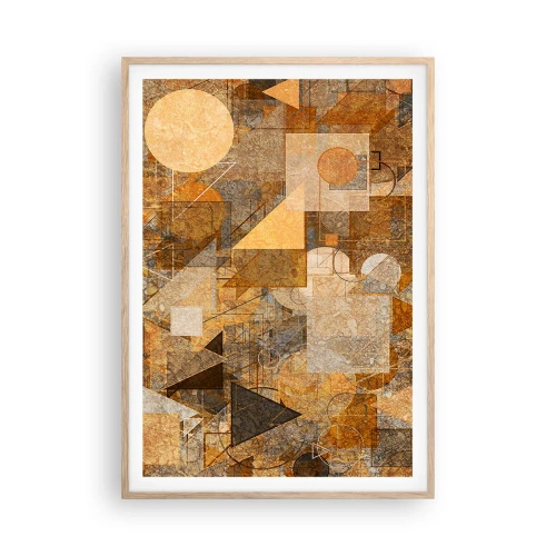 Poster în ramă de stejar deschis - Studiu cubist de bronz - 70x100 cm