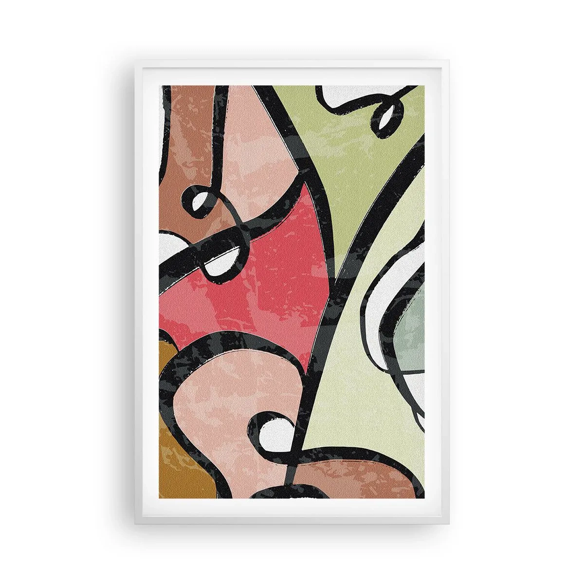 Poster în ramă albă - Piruetă printre culori - 61x91 cm