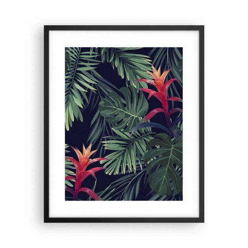 Poster în ramă neagră - Flacăra verde - 40x50 cm