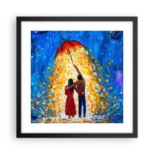 Poster în ramă neagră - Magia unei seri ploioase? - 40x40 cm