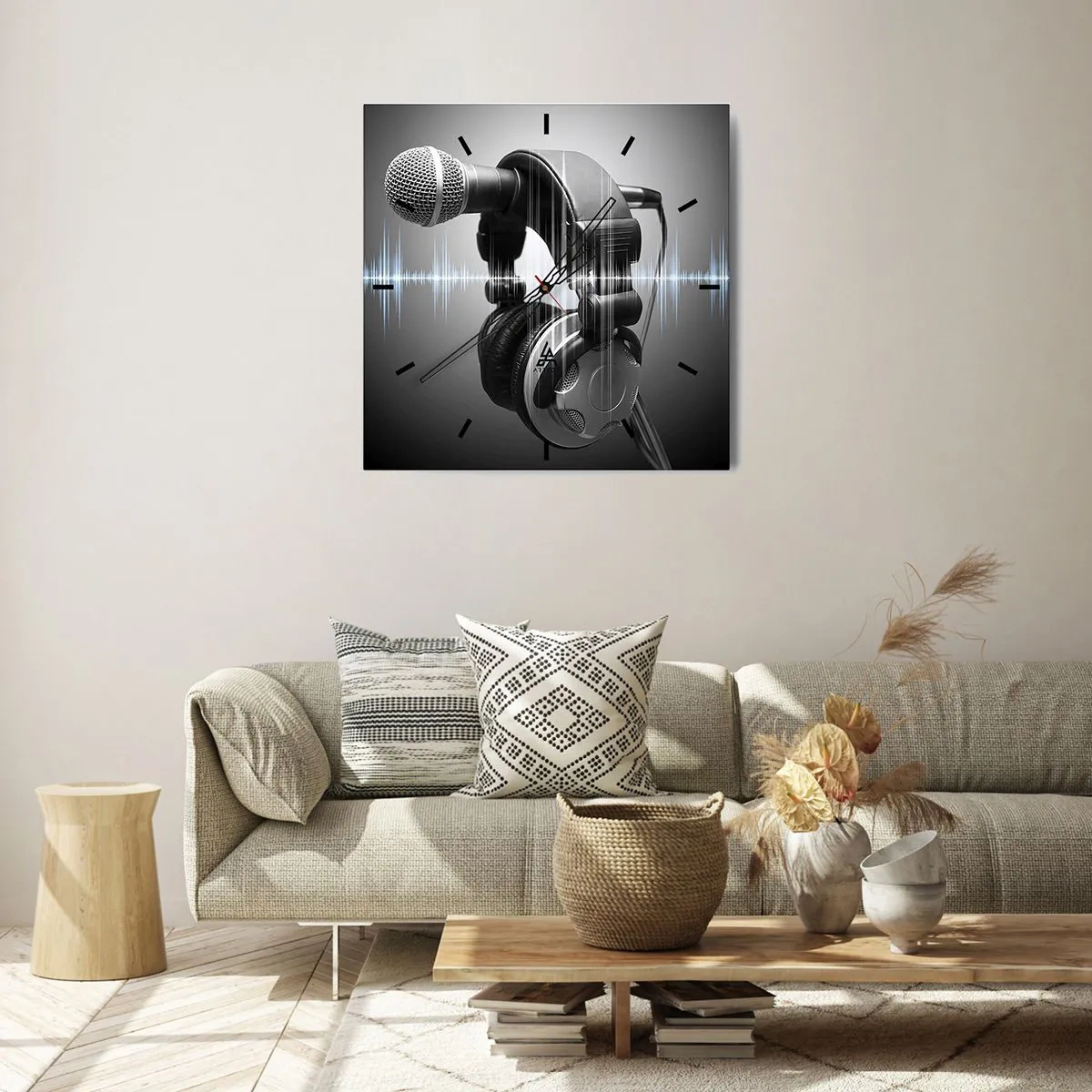 Ceas de perete - Ceas pe sticlă - Încă se mai poate auzi cântecul - 40x40 cm