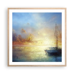 Poster în ramă de stejar deschis - Într-un golf de aur - 60x60 cm