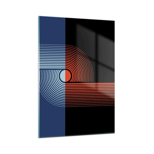 Tablou pe sticlă - Într-o îmbrăţişare geometrică - 50x70 cm