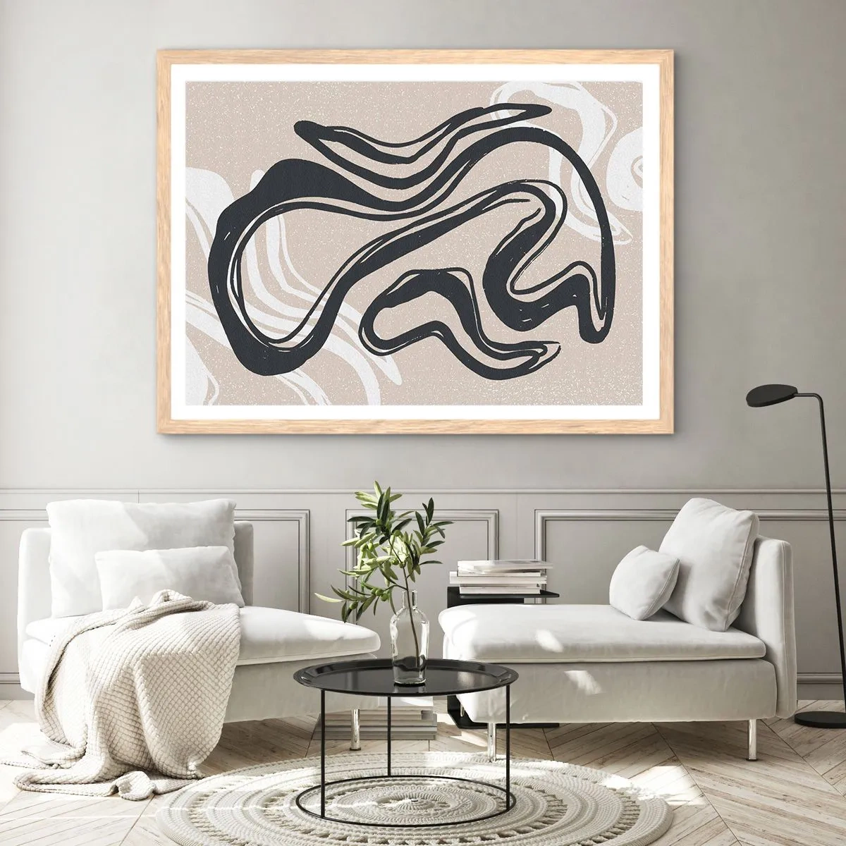 Poster în ramă de stejar deschis - Expresie multiplicată - 70x50 cm