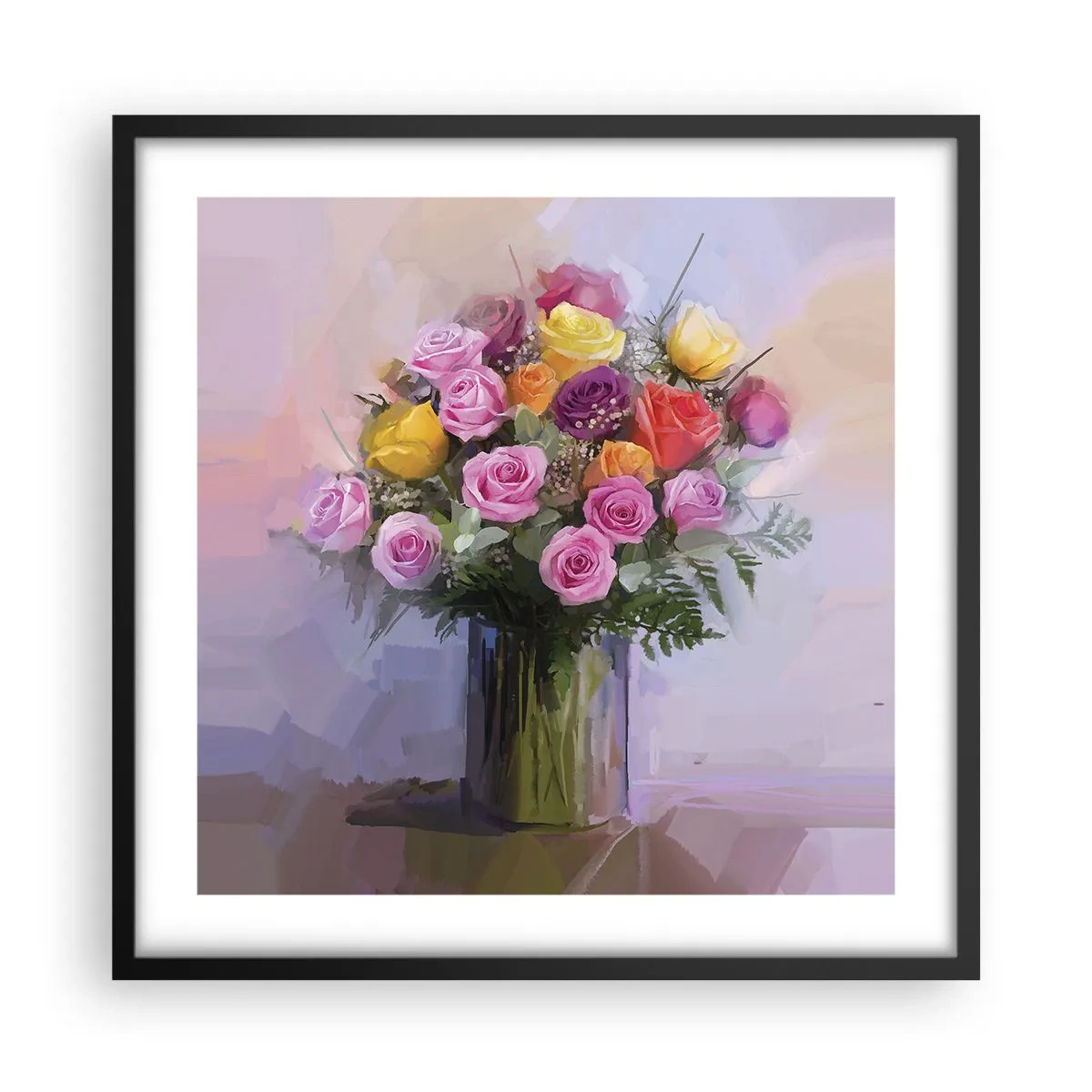 Poster în ramă neagră - Frumusețe reținută - 50x50 cm