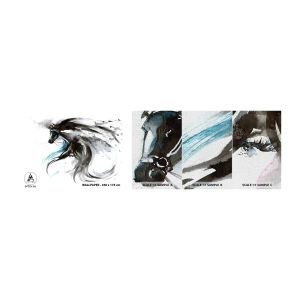 Mostră tapet Premium Canvas - Galopul Prințului Negru - Animale, Cal, Grafică - 100x30 cm