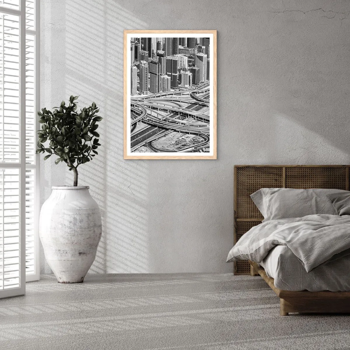 Poster în ramă de stejar deschis - Dubai - orașul imposibil - 70x100 cm