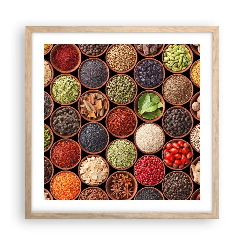 Poster în ramă de stejar deschis - Toate gusturile lumii - 50x50 cm