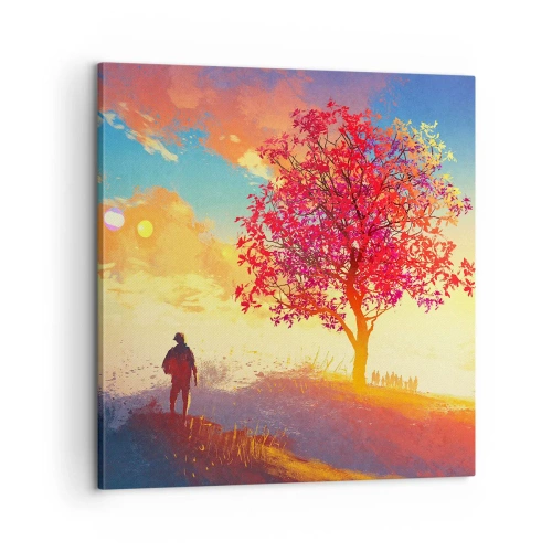 Tablou pe pânză - Pelerin la destinație - 60x60 cm