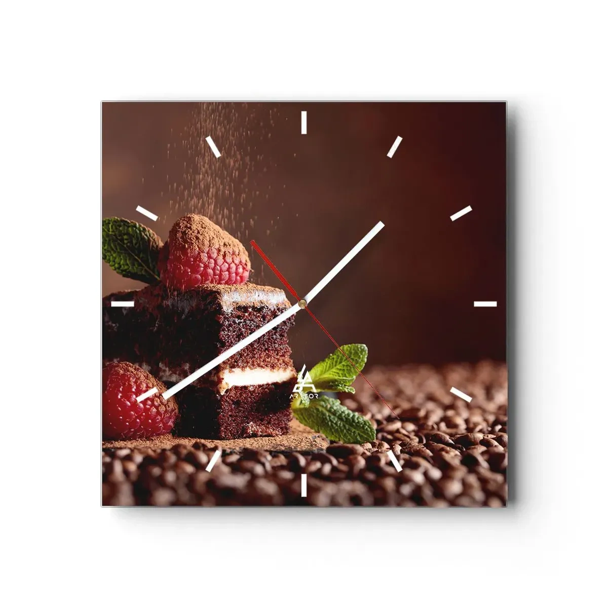 Ceas de perete - Ceas pe sticlă - Viața este dulce - 40x40 cm