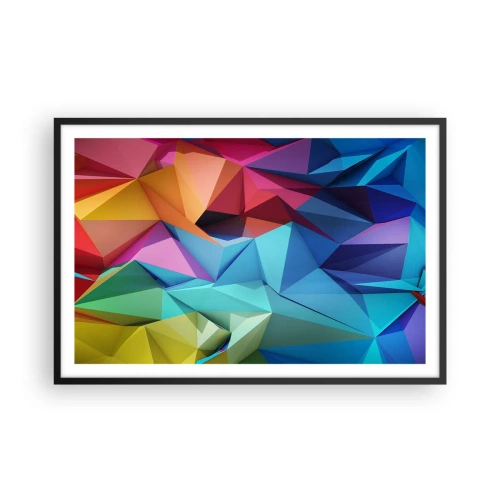 Poster în ramă neagră - Origami de curcubeu - 91x61 cm