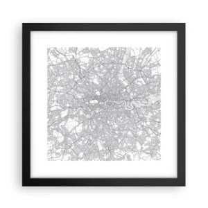 Poster în ramă neagră - Harta labirintului din Londra - 30x30 cm