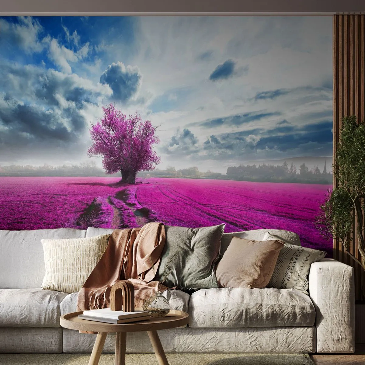 Tapet Premium Canvas - Câmpul cu iarbă neagră - Peisaj, Heathers, Natură - 250x175 cm