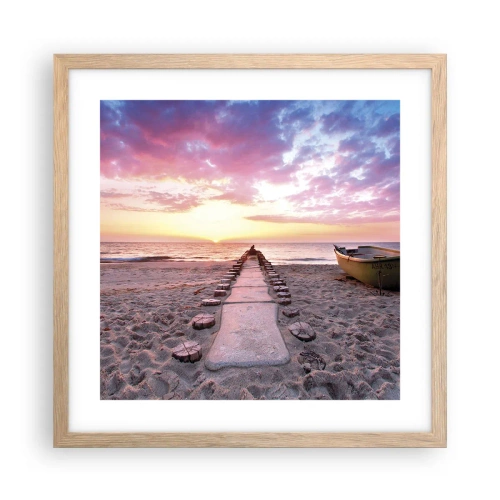 Poster în ramă de stejar deschis - Un moment de experiență profundă - 40x40 cm