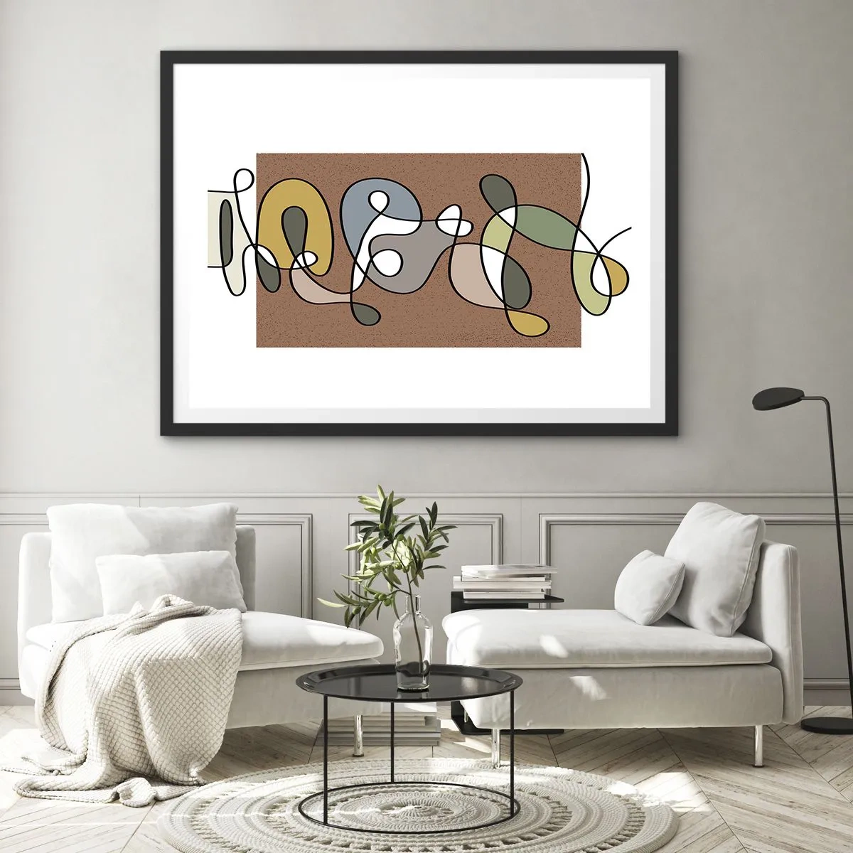 Poster în ramă neagră - Abstracția care merită un zâmbet - 70x50 cm