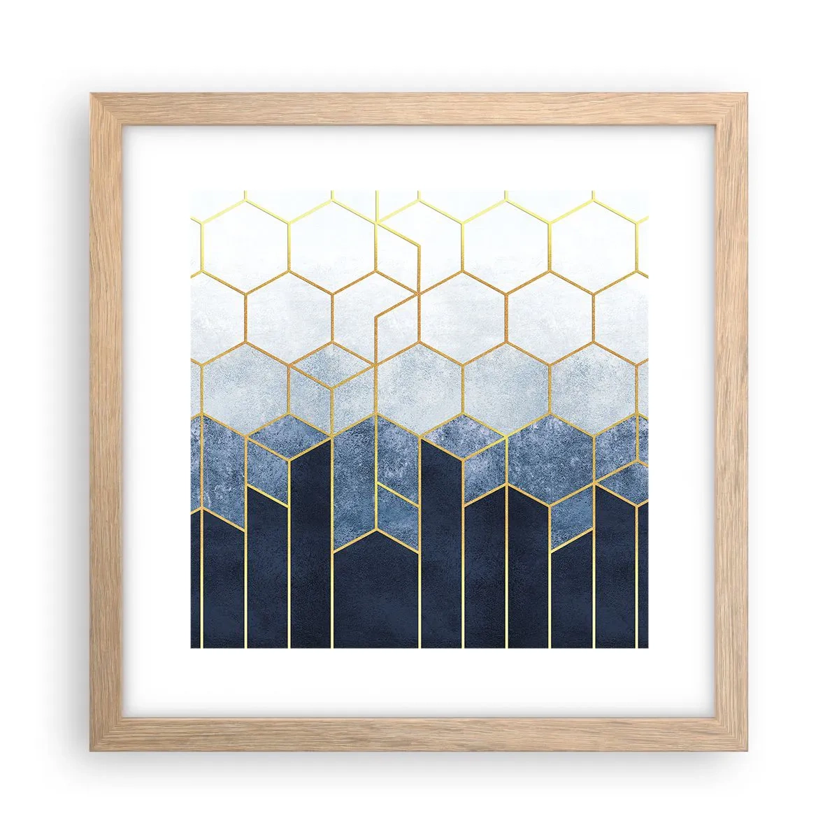 Poster în ramă de stejar deschis - Compoziție în ritm sincopat - 30x30 cm