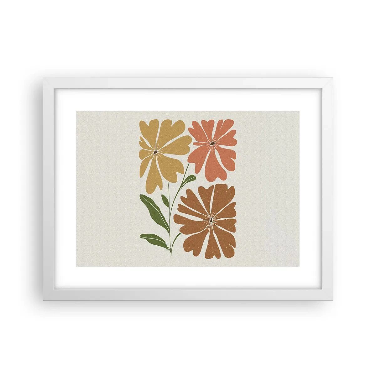 Poster în ramă albă - Natură și geometrie - 40x30 cm