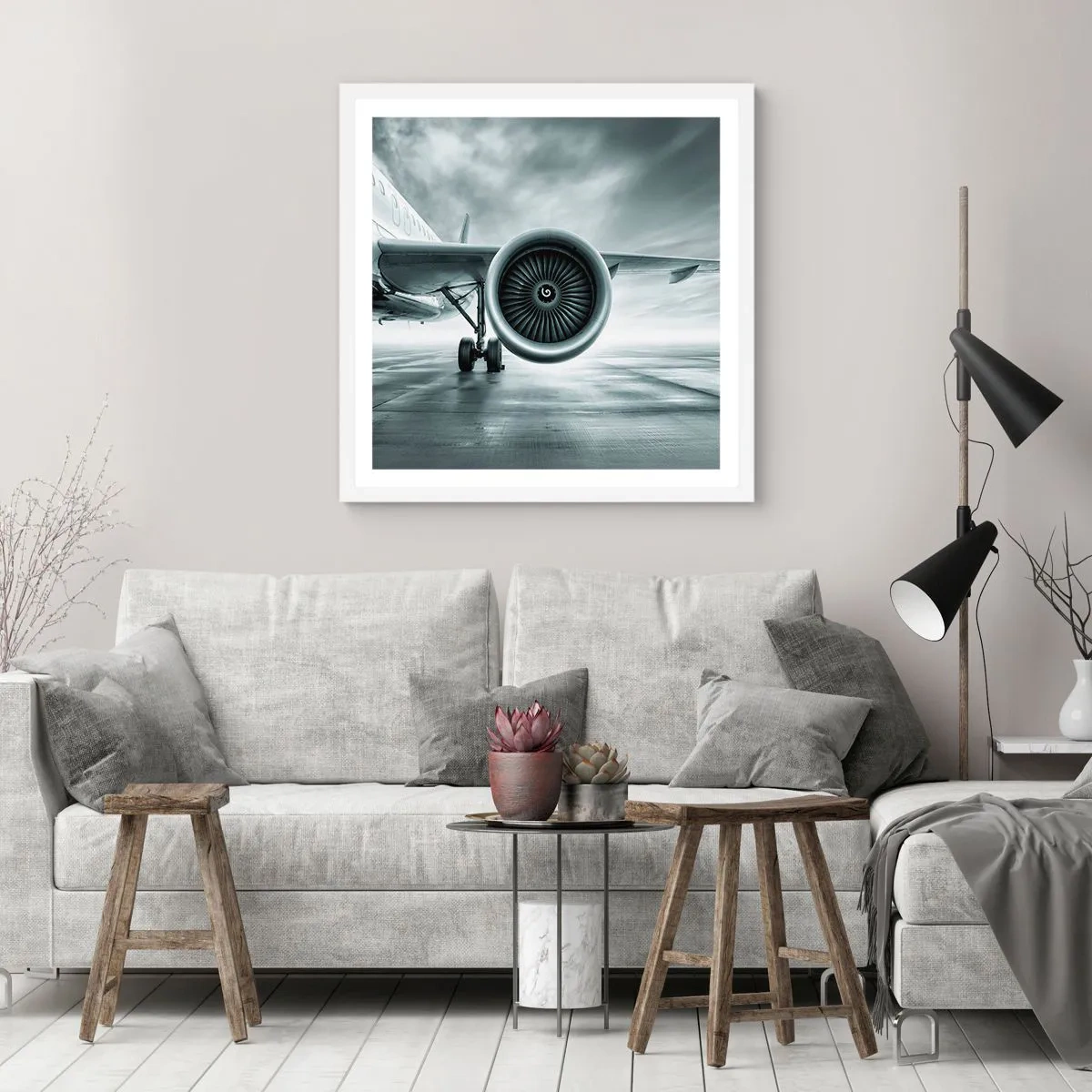 Poster în ramă albă - Ce putere! - 40x40 cm