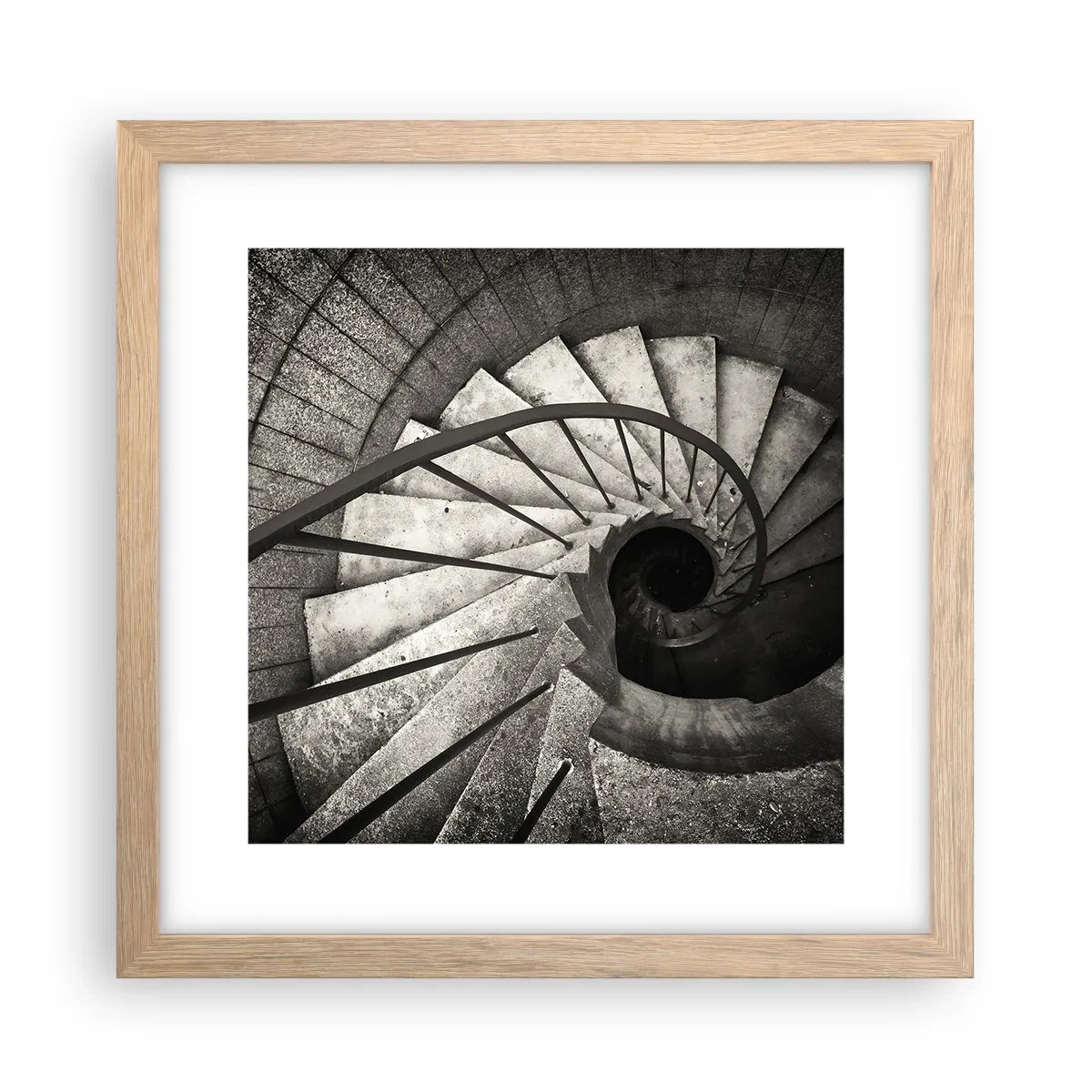 Poster în ramă de stejar deschis - În sus și în jos - 30x30 cm