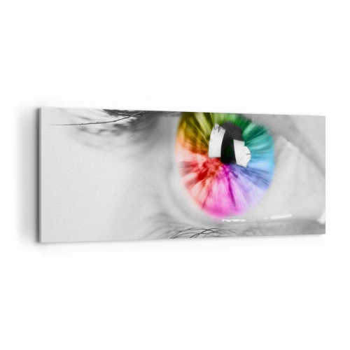 Tablou pe pânză - Priviți lumea în culori - 100x40 cm