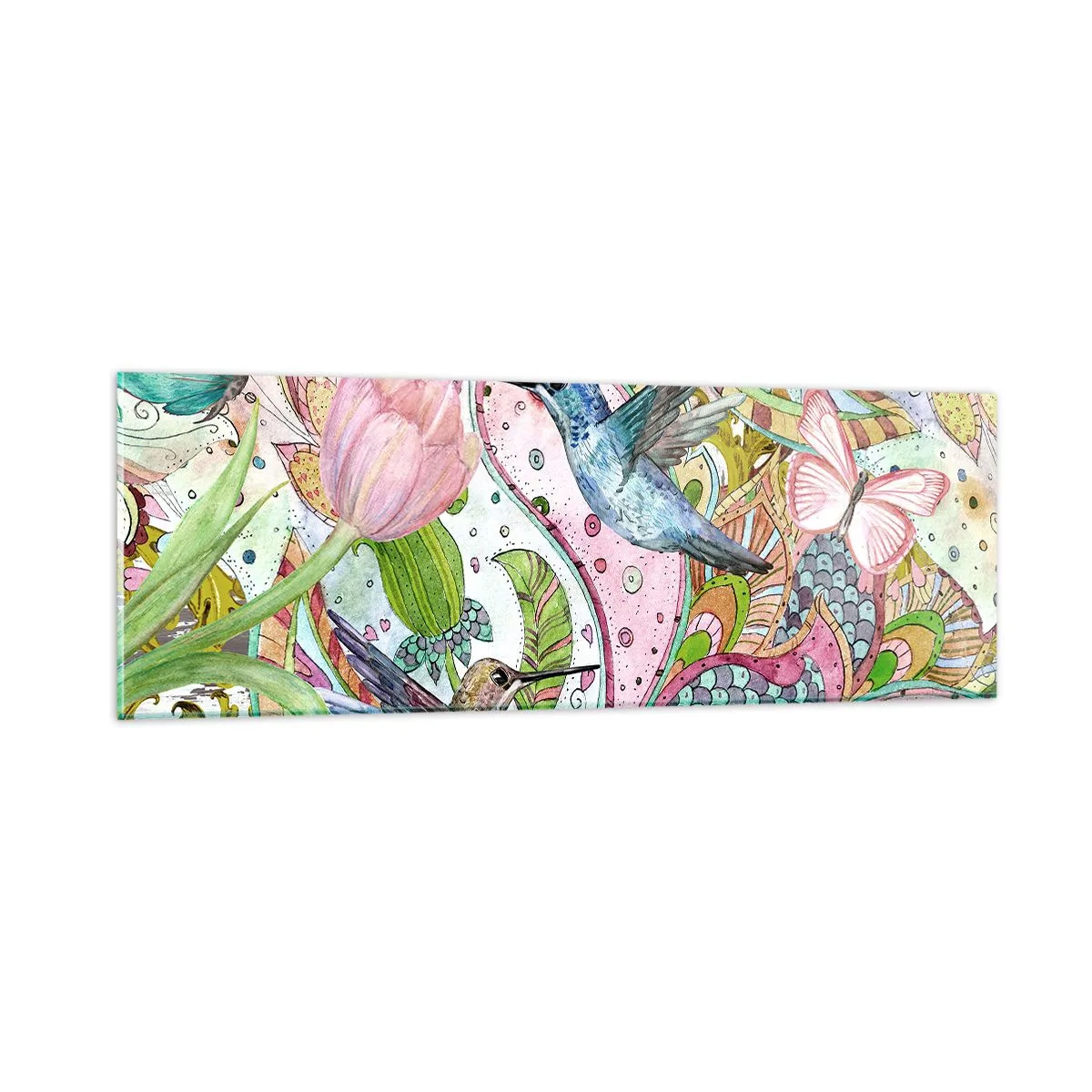 Tablou pe sticlă - Încurcat în viță de vie - 90x30 cm