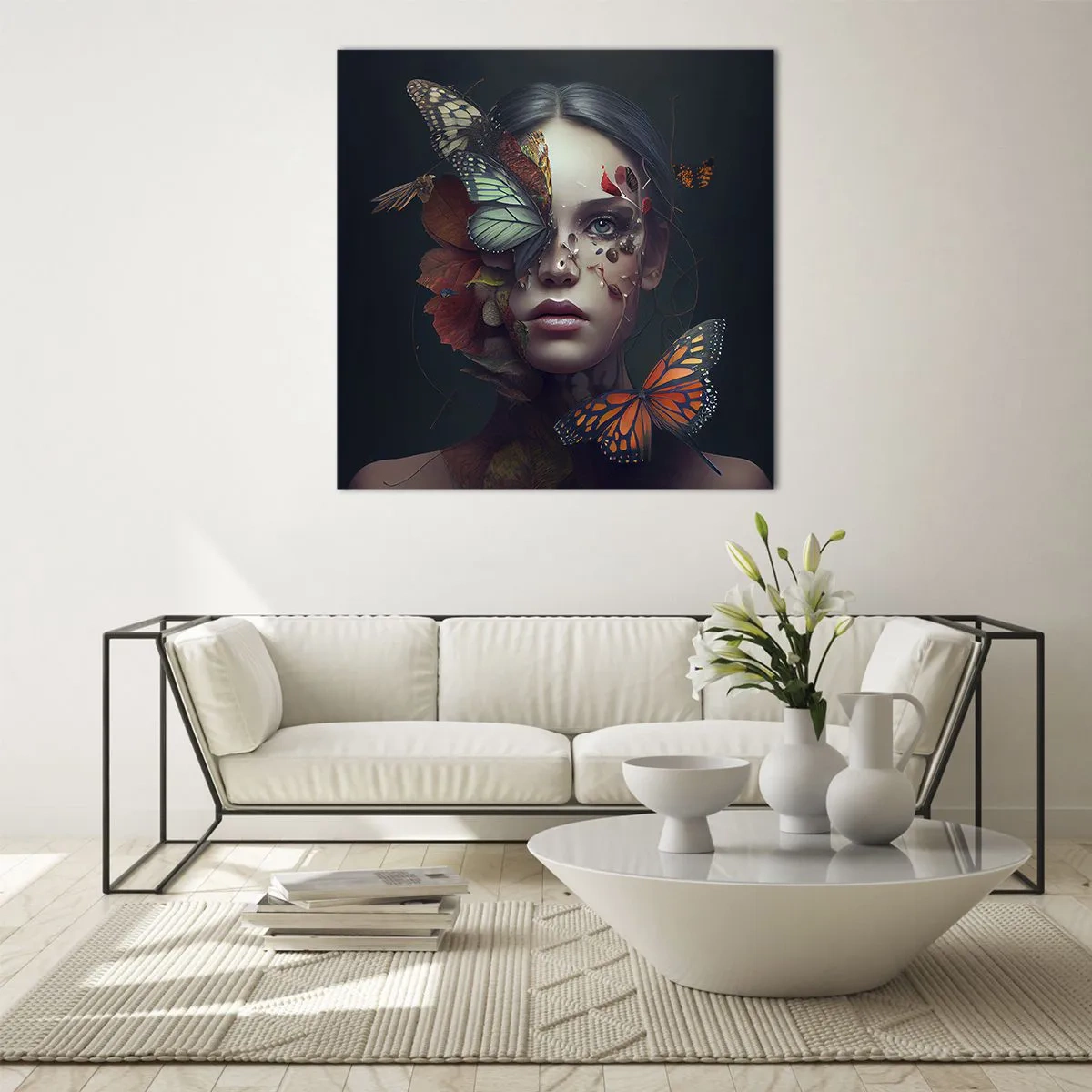 Tablou pe sticlă - Transformare minunată - 40x40 cm