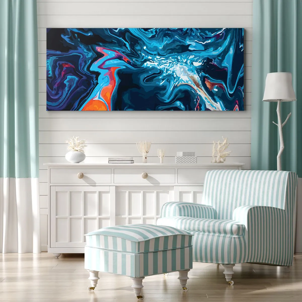 Tablou pe pânză - Călătorie spre centrul cerului - 100x40 cm