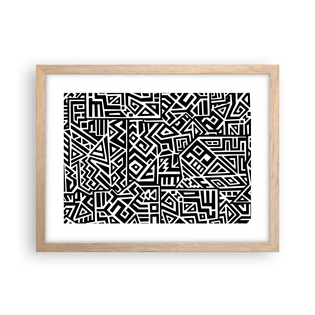 Poster în ramă de stejar deschis - Compoziție precolumbiană - 40x30 cm