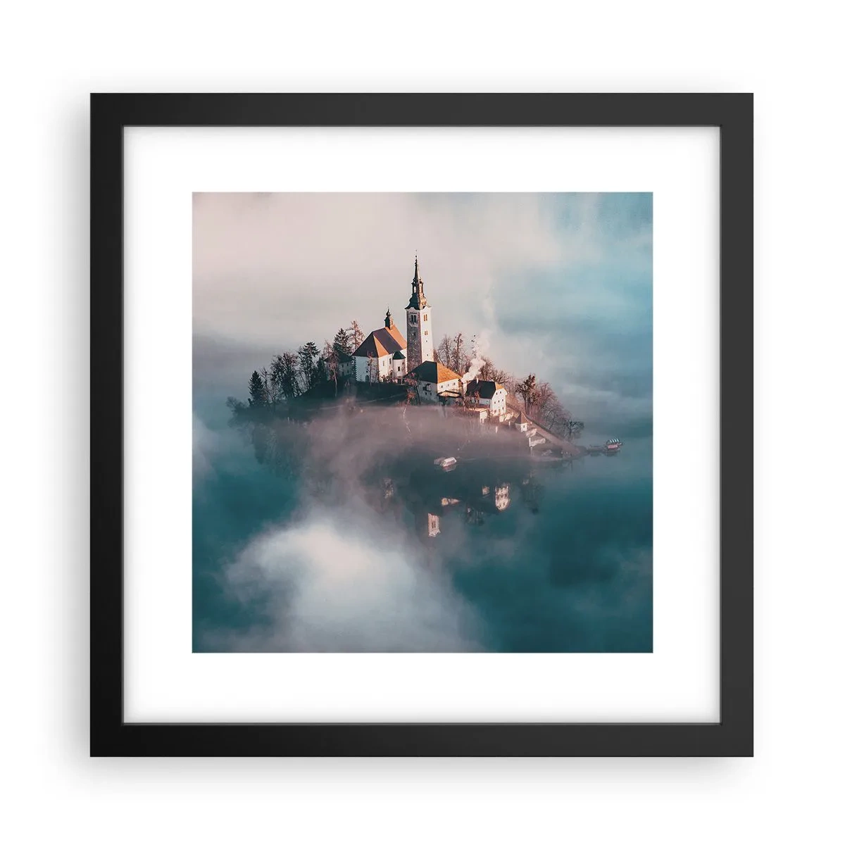 Poster în ramă neagră - Insula de vis - 30x30 cm
